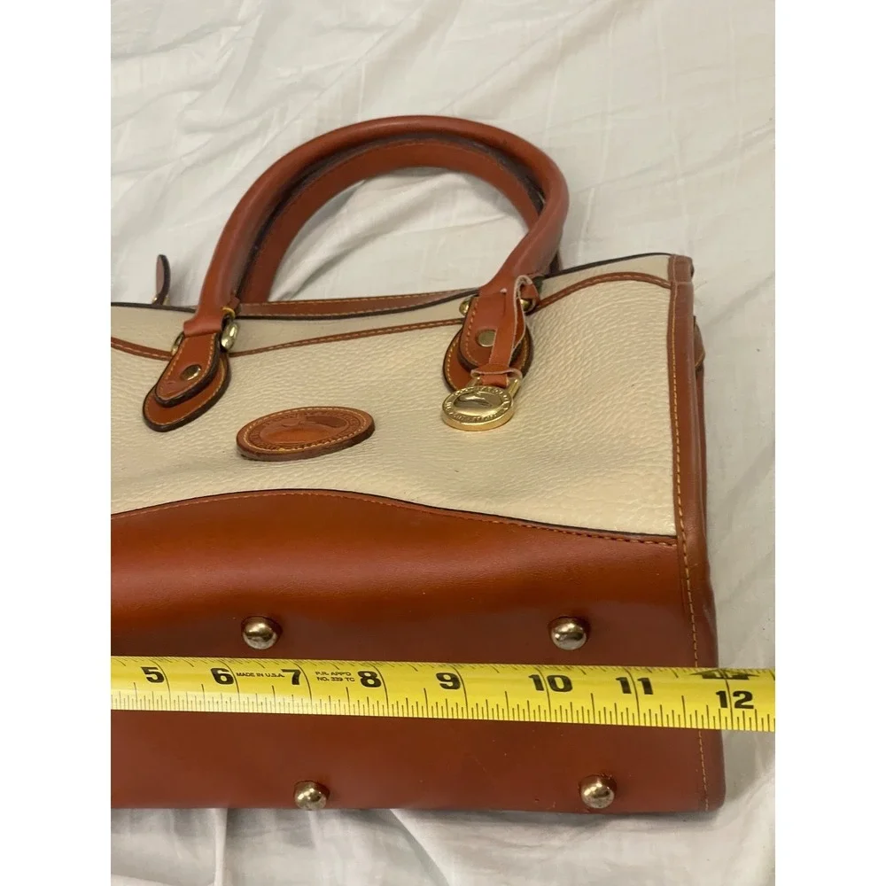 Dooney & Bourke Vintage Tan Pebble Leather Satchel Shoulder Bag VGC